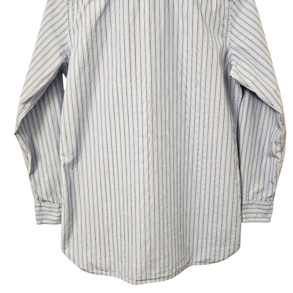 Lauren Ralph Lauren Womens Bib Blue White Striped Button Up Shirt Large - Picture 6 of 9